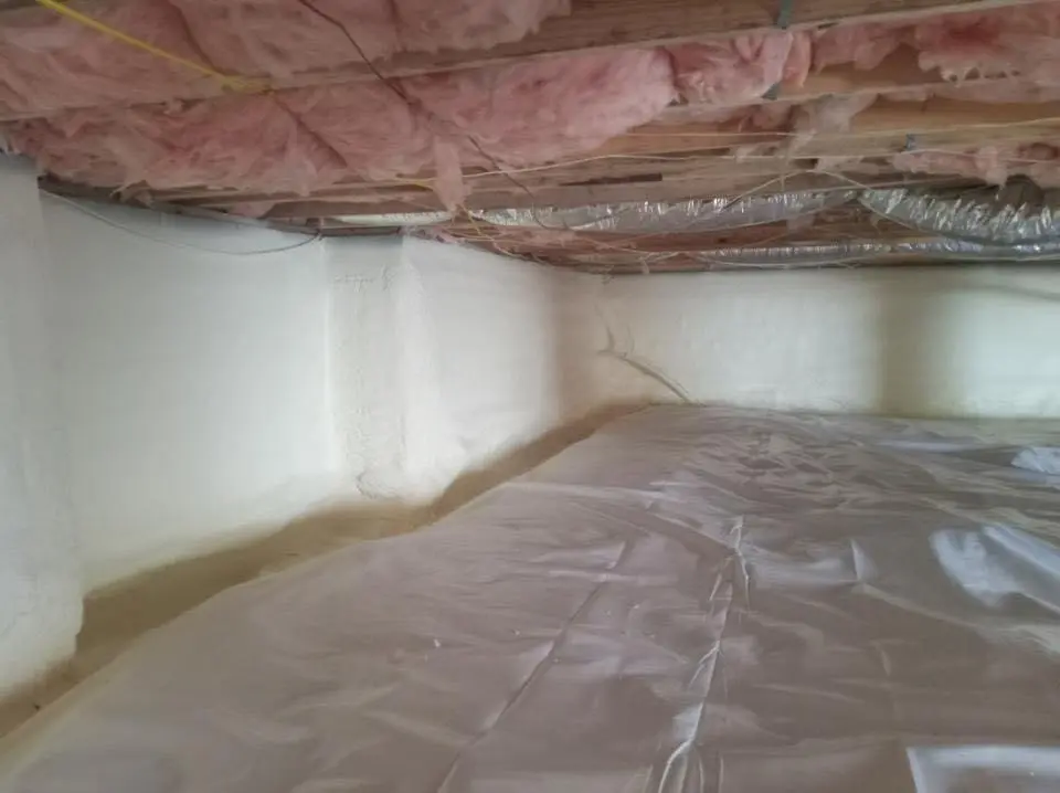 Crawl space encapsulation with closed-cell spray foam for Spray Foam Roofing in Demarest